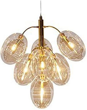 15 Lights Chandelier Modern Mid Century Pendant Lighting Gold Brass Hanging Ceiling Light Fixture for Kitchen Dining Room Living Room,Golden,7 Lights