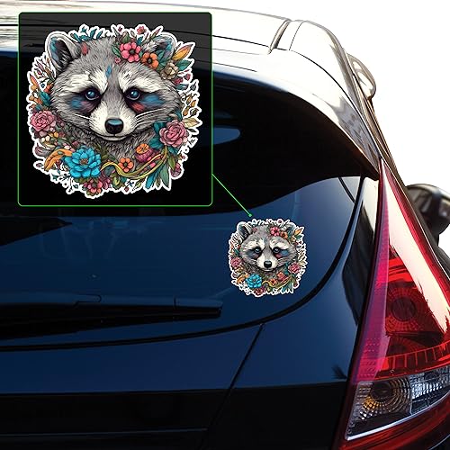 Image of Yoonek Graphics Raccoon Vinyl Decal Sticker for Car, Laptop, Tumbler, More. #007668-4 inch