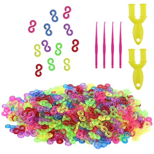 LWMLWM Loom Bänder Verschlüsse, 1000 Stück Bunte S Clips, Kunststoff Webstühle Bands Clips für Armbandverbindung
