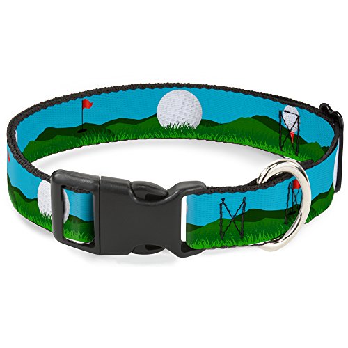 Collar de clip de plástico anti tirones con diseño de campo de golf verde y azul 2