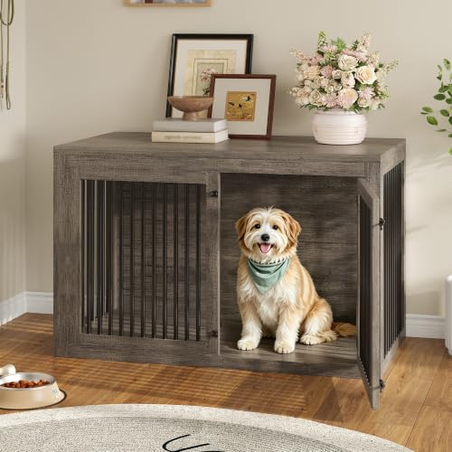 Image of AMERLIFE Dog Crate Furniture for Medium /Large Dogs with Storage and Divider