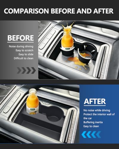 Image of Cup Holder Insert for 2027 Kia Telluride Prestige Accessories | SX Prestige /X-line SX Prestige /X-Pro SX Prestige, Non-Slip Silicone Center Console Protectorto Prevent Spills & Scratches