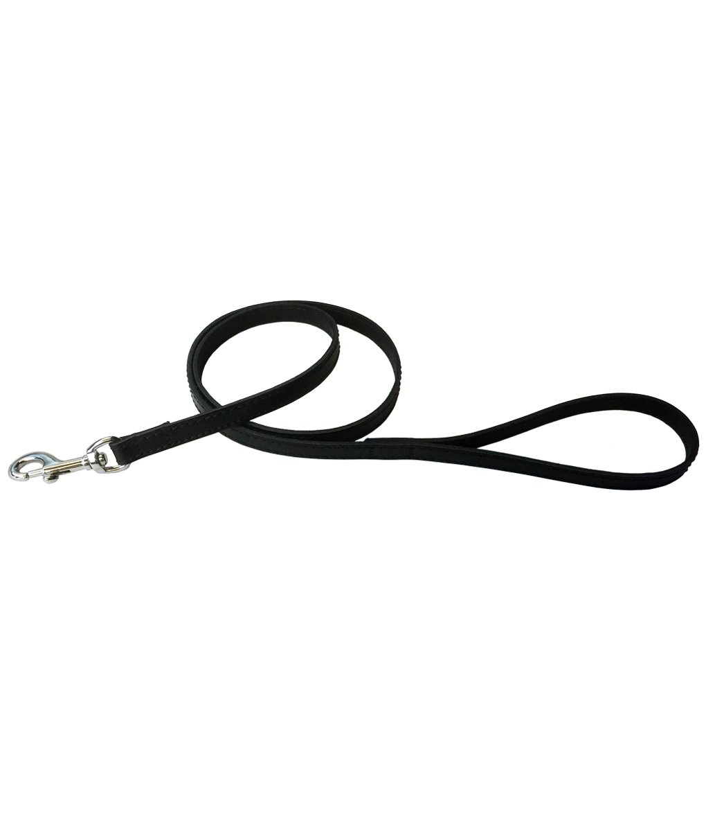 BBD Pet Products Leather Lead, 1/2 x 40-Inch, One Size, Black