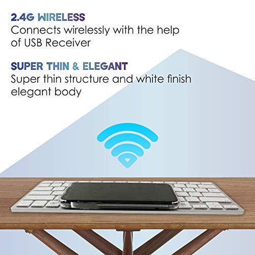 Image of BRIX Wireless Mini Keyboard and Mouse Combo Set (White)