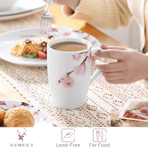 VEWEET-Large-Coffee-Mugs-Set-of-6-16-OZ-Coffee-Cups-Set-with-Handle-Floral-Mug-Sets-Ceramic-Cup-Set-for-Kitchen-Microwave-Dishwasher-Safe-Series-ANNIE VEWEET Large Coffee Mugs Set of 6 16 OZ Coffee Cups Set with Handle Floral Mug Sets Ceramic Cup Set for Kitchen Microwave Dishwasher Safe Series ANNIE
