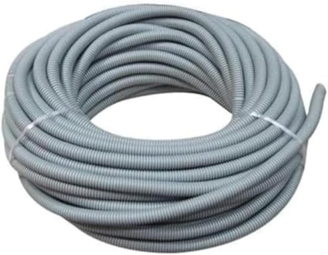 SIE Flexible 20 MM || Electric Wire Cover PVC Conduit Corrugated || Tube Pipe Heavy (Grey) || (Pack of 1) (12.5 Meter)