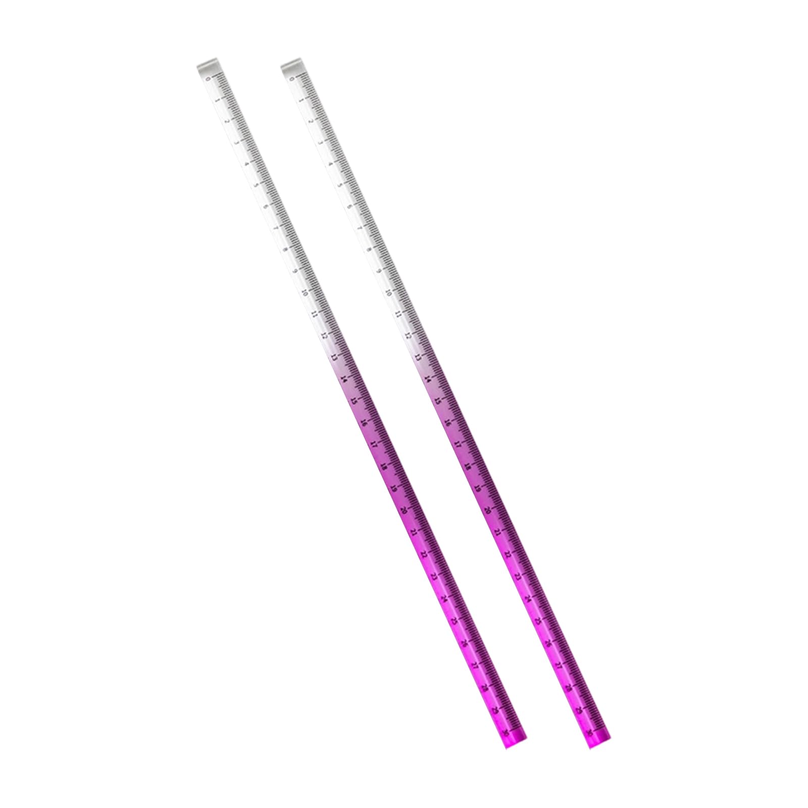 2Pcs Acrylic Clear Ruler, Colorful Straight Shatterproof Ruler Measuring Rulers School Offices Teaching Rulers Metric and Inch Scale