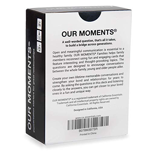 Our Moments Parents Bundle: 200 Thought Provoking Conversation Starters For Parent-Child Relationship Building - Fun Car Travel, Road Trip Card Questions Game For Families (2 Decks: Kids + Families) #TOP2