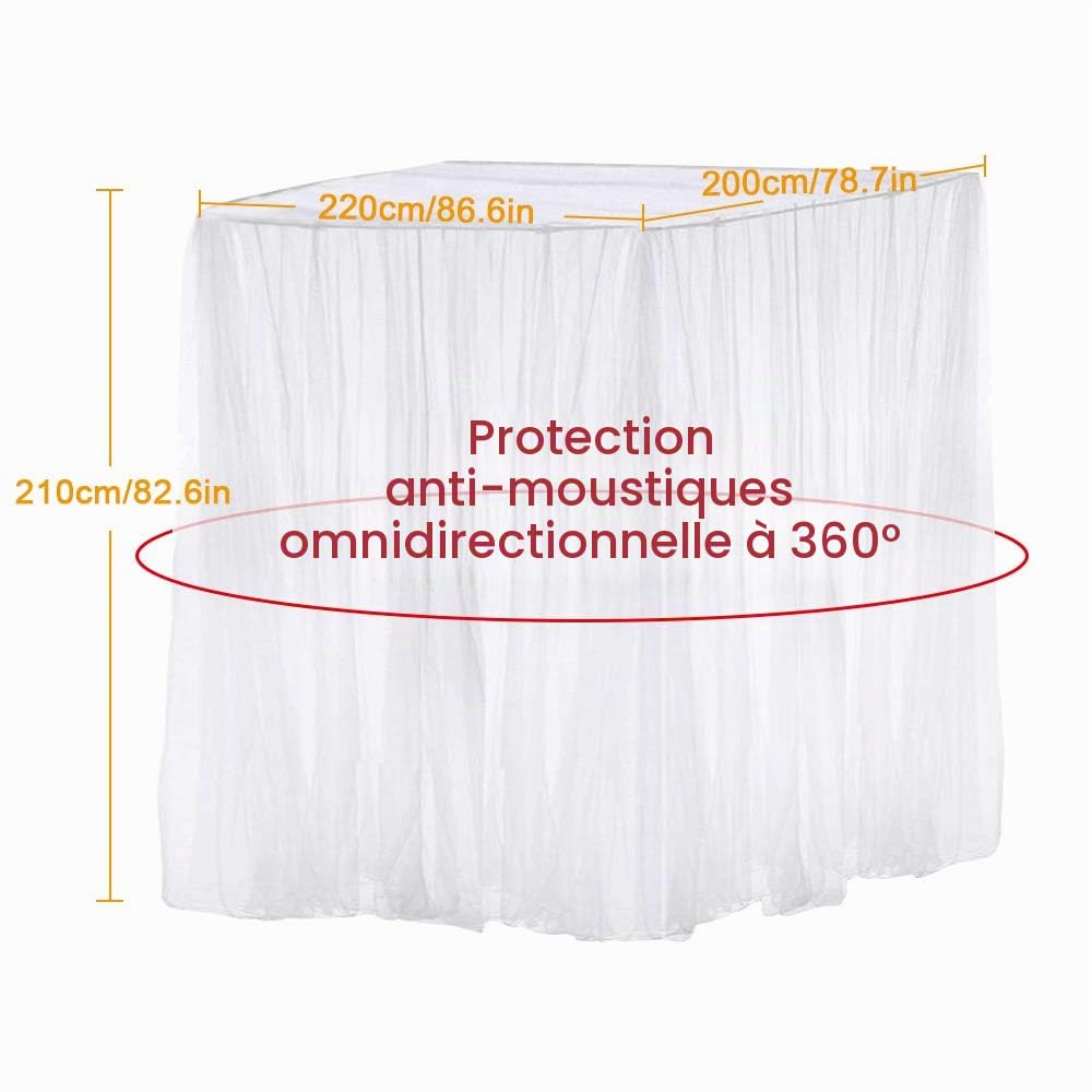 Opamoo Moustiquaire fines mailles pour lits doubles et simples, 200 x 220 x 210 cm