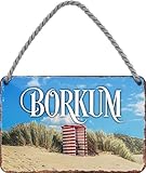 schilderkreis24 Blechschilder Kollektion 18x12cm Beliebte Urlaubsorte: (Borkum)