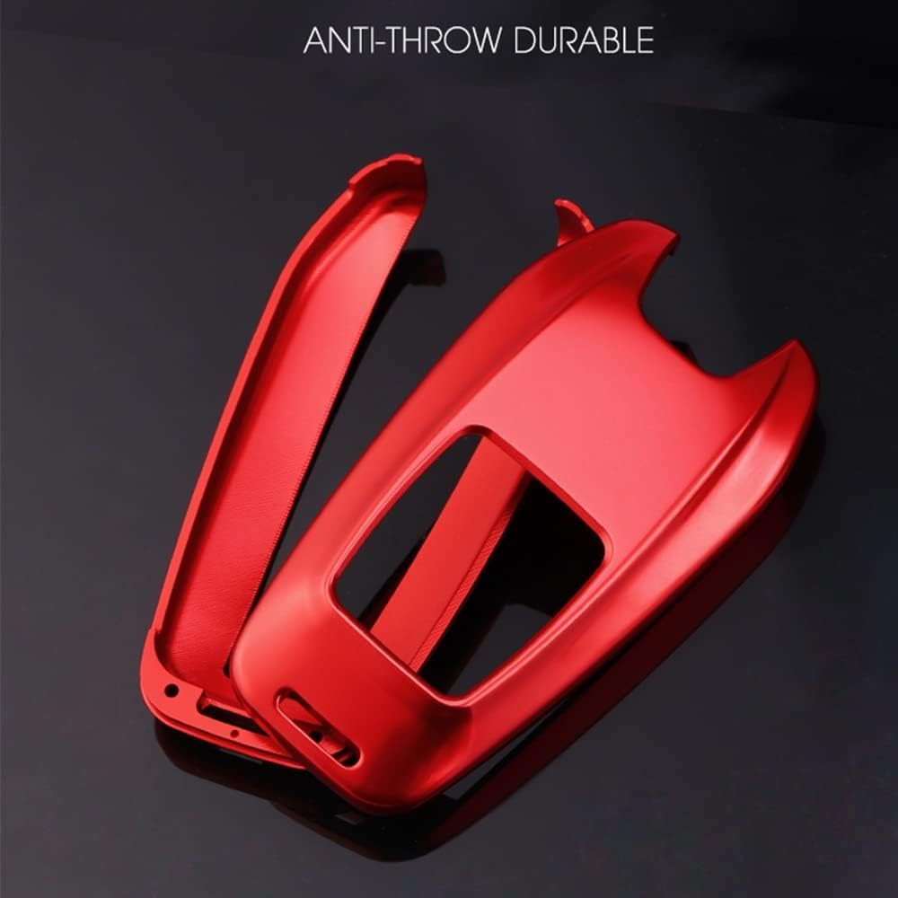 Car Key Case Protector Cover for Ferrari SF90 Portofino 812 F8 488 Remote Control Fob Aluminum Alloy Emblem Accessories,Red
