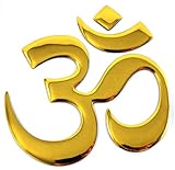 Aum Om Yoga Gold finish decal emblem 3D sticker for car bike 2.5