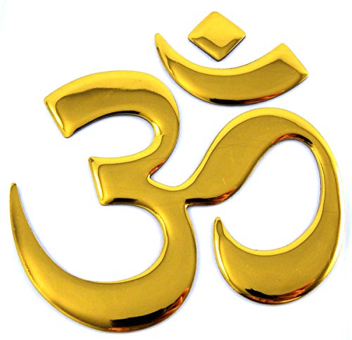 Aum Om Yoga Gold Finish Decal Emblem 3D Sticker for car Bike 2.5