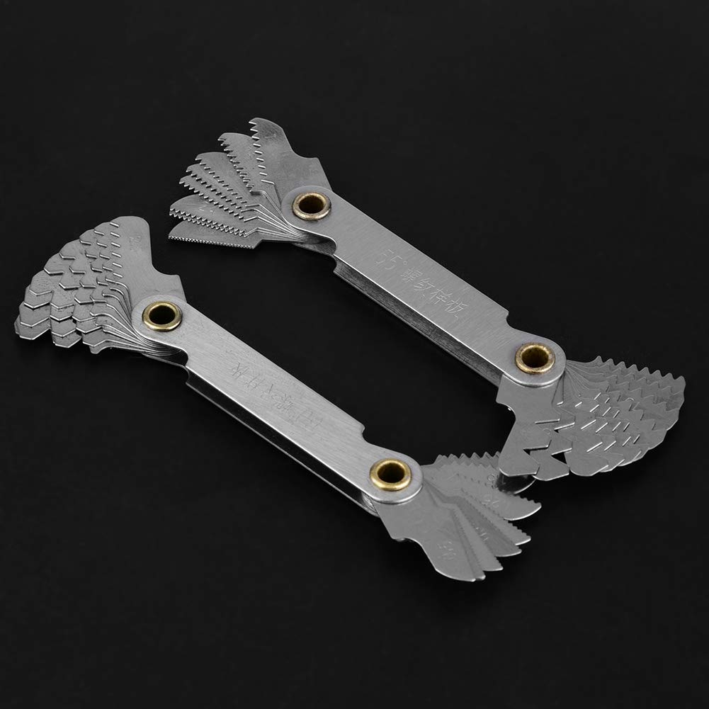 2pcs Imperial55° Metric60° Stainless Steel Screw Measuring Thread Pitch Gauges Screw Pinch Gauge Steel