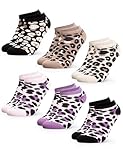 Occulto Damen Leoparden Muster Sneaker Socken 6er Pack (Modell: Kira) Mix 2 35-38