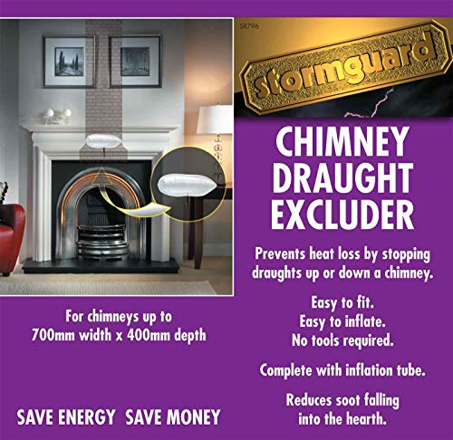 Stormguard Universal Chimney Draught Excluder - Draught Excluder for Chimney Sized 10-70cm (4- 28) Length x 10-40cm (4- 16) Width