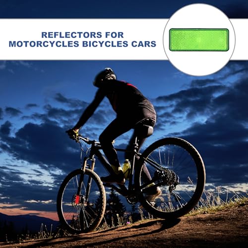 Image of PATIKIL Rectangle Rear Reflectors, 2 Pcs Safety Reflective Warning Reflector Plastic Universal Motorcycle Reflector with M5 Screw Mount for Car Motorcycle Trailer Bike Bicycles, Green