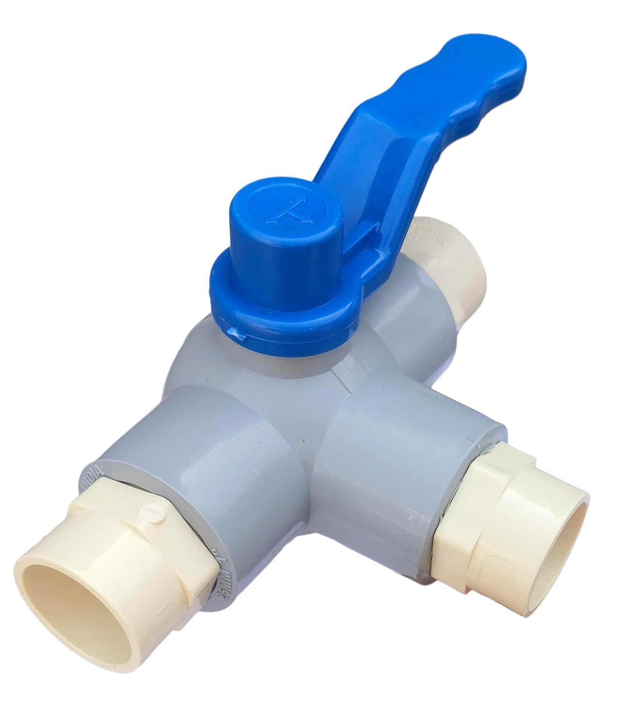 PVC T-Way Thread Ball valve 1"inch with 3pc 1inch CPVC Pipe jointer use for 1"inch pipe-image-7