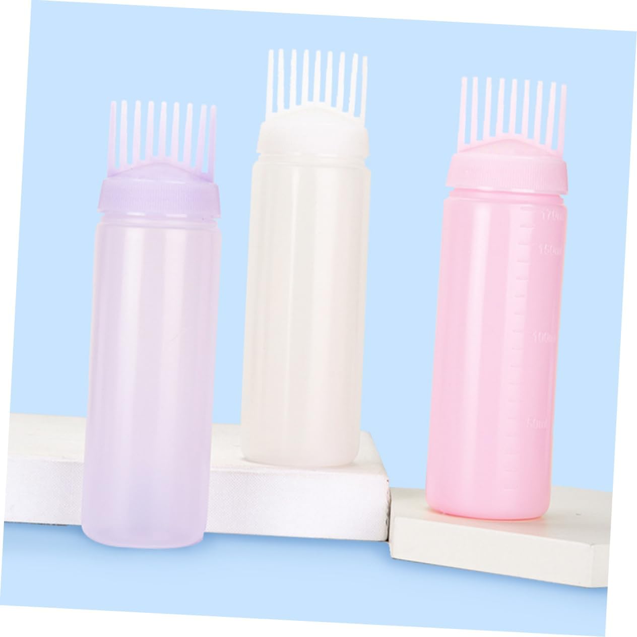 3 Pcs Hair Color Applicator Bottle with Scale, 170ml Root Dyeing