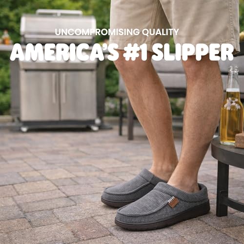 Image of Dearfoams Men's Brendan Indoor /Outdoor Breathable Memory Foam Clog House Shoe with Wide Widths Slipper