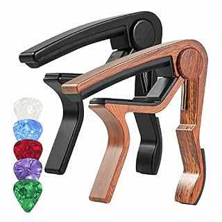 Maodom 5 Pcs Capodastres pour Guitare électrique,2pcs Grain de Bois Capos | Pince de Guitare capos Noir et Grain de Bois… - Les Beatles, Paul McCartney, John Lennon, RIngo Starr, George Harrison