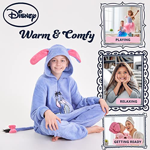Disney Stitch Onesie for Kids Fleece Pyjamas Lounge Wear Eeyore Minnie Mouse Stitch Gifts (7-8 Years, Blue Eeyore) - Image 5
