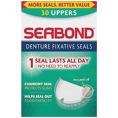 Seabond Denture Fixative Seals Soft Adhesive Cushion Last All Day Protect Gums & Help Seal Out Food Particles 30 Uppers