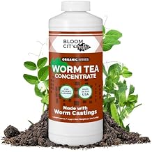 Organic Earthworm Tea Concentrate and Compost and Bokashi Booster by Bloom City, Quart 32 oz