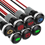 Malictele Indicator Light, 12V LED Small Indicator Light Waterproof 1/2