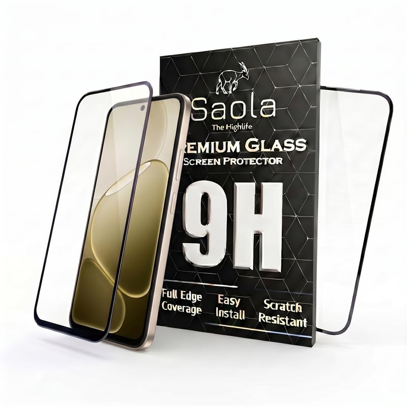 Image of Saola HD Clear Tempered Glass for OPPO A6 Pro 5g | High Strength 9H Protection, Smooth Touch, Full Coverage Screen Guard, 2-Step Installation Kit | Quick & Easy Application (Pack of 2)
