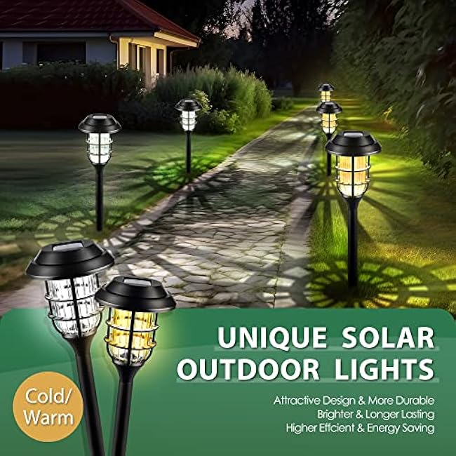 SOLPEX Solar Lights for Outside, Solar Outdoor Pathway Garden Lights Waterproof, Solar Powered Landscape Lighting for Yard, Garden, Pathway, Patio, Porch, Walkway, Driveway, 8 Pack(Cold White)