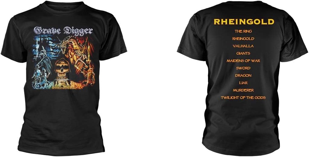 Grave Digger T Shirt Rheingold Band Logo Official Mens Black