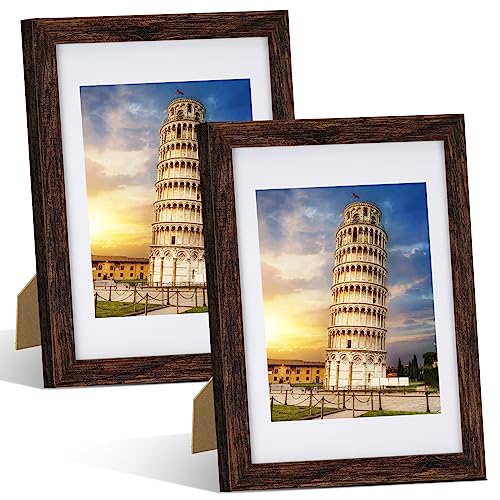 Nacial Set of 2 A4 Photo Frames, Home Décor A4 Picture Frames For Pictures/Photos/Posters, A4 Frame With Mount For A5 Photo