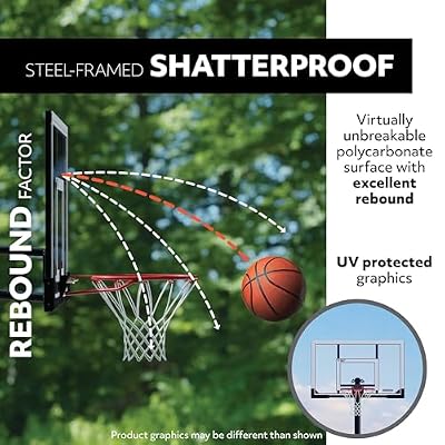 Lifetime 71526 Backboard and Rim Competition Combo Black/Orng, 54-Inch