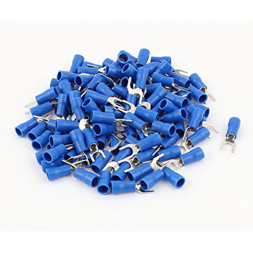 Terminal aislado tipo horquilla SV3.5-5 Aexit 120 pcs azul miniatura 1