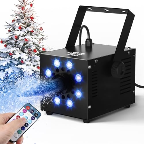 UPGREY 1200W Snow Machine for Outdoors and Indoors, Fake Snow Maker for Party with LED and Remote Controller