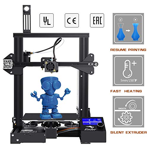 Creality Ender 3 Pro 3D Printer, SUNCOO FDM Prototyping Machine w/Removable Build Surface Plate, Resume Print Function, UL Certified Power Supply, and Build Area of 220x220x250mm (LxDxH)