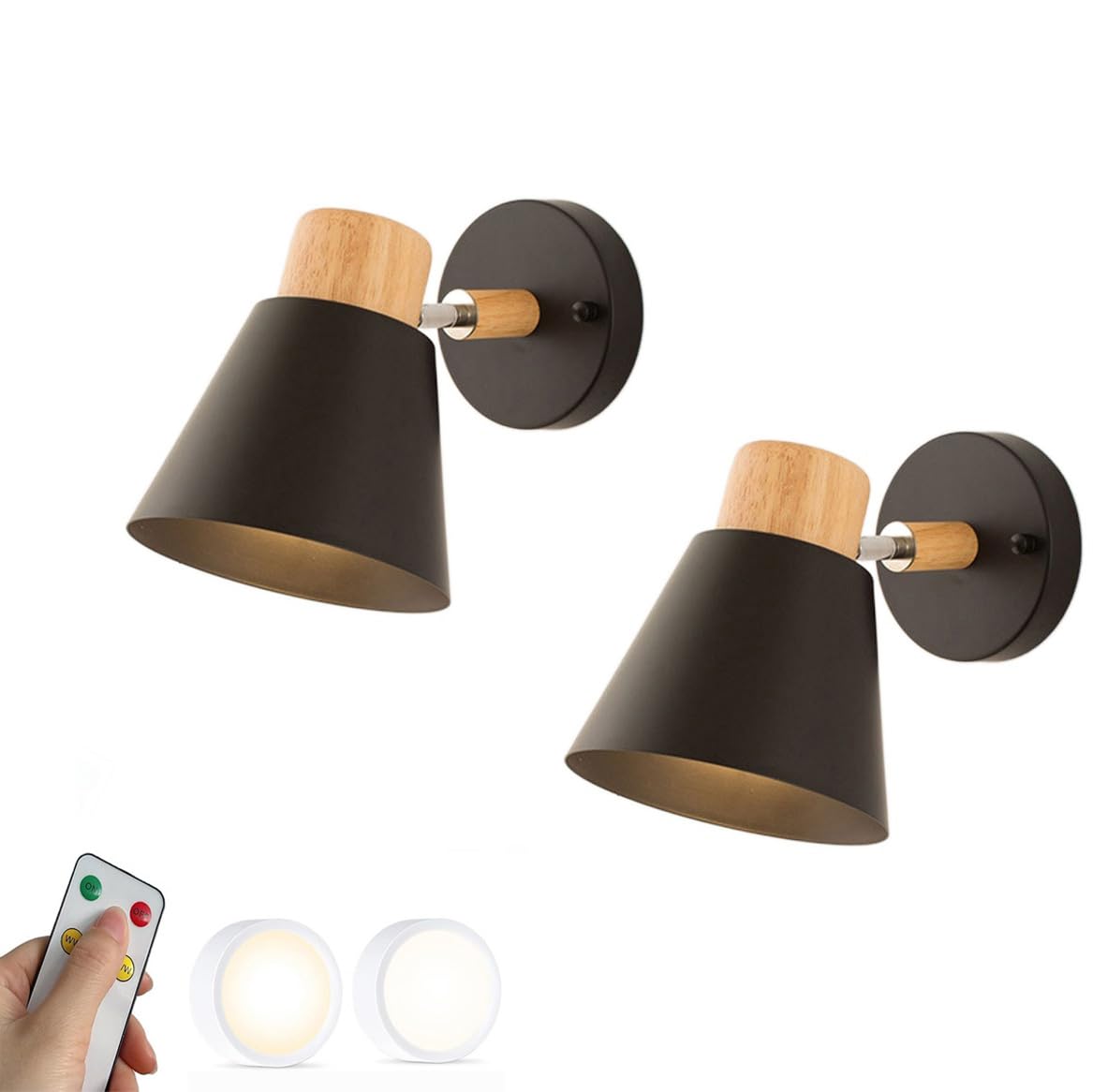 Luz de pared LED junto a la cama con batería recargable e imán 8