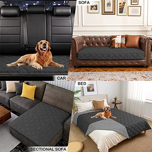 Sunnytex Waterproof & Reversible Dog Bed Cover Pet Blanket Sofa, Couch Cover Mattress Protector Furniture Protector For Dog, Pet, Cat(30"*70",Dark Grey/Grey) #TOP4