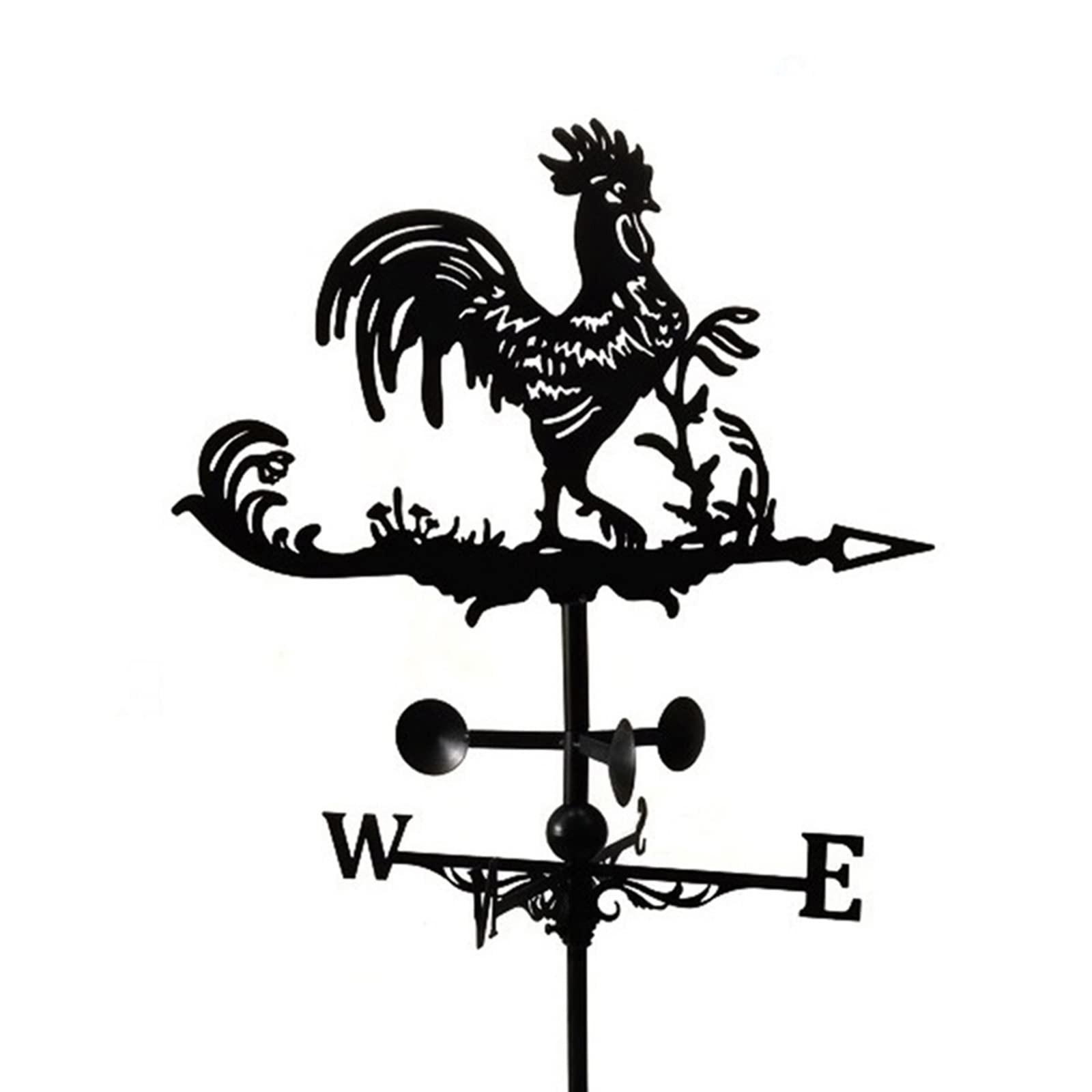 Girouette en métal avec Coq Animal - Décorations créatives de Poussin - Indicateur de Direction du Vent pour l'extérieur, la Ferme, la Cour, Le Jardin, Le pavillon