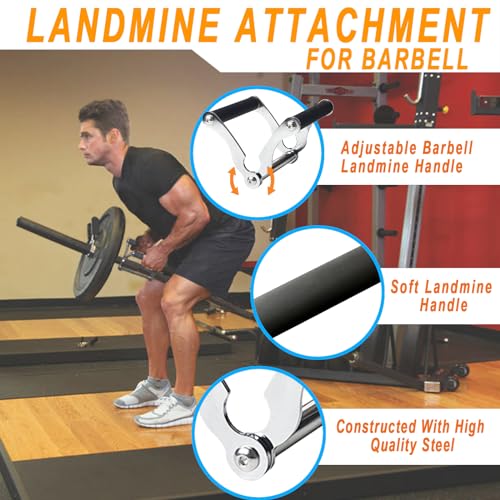Image of Viking Press Landmine Handle for 2-Inch Barbell, Hack Squat T-Bar Row Attachment Strength Training Accessories, Shoulder Press Landmine Attachment Equipment