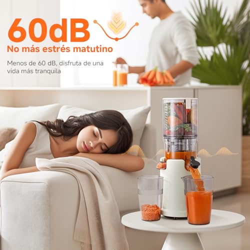Miniatura 10 de Aobosi Extractor De Zumos Y Verduras Boca Xxl De 135 Mm Para Frutas Y Verduras Enteras 1.5 L, 200 W, Extractor De Jugos Cold Press Slow Juicer Machine Con Sinfín Mejorado