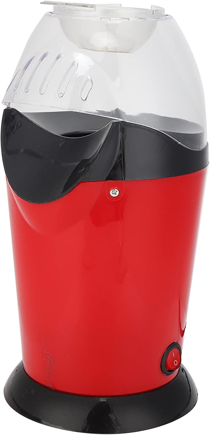 Portable Electric Popcorn Machine, Hot Air Oil Free Mini Popcorn Popper 1200W with Transparent Top Cover and Measuring Cup, for Home Use (US Plug 110V)