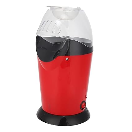 Oil Free Pop Corn Maker, 1200W Electric Popcorn Machine, Portable Hot Air Popcorn Maker Machine, Household Retro Popcorn Maker with Top Cover, Measuring Cup, Great for Home Party Kids(EU)