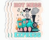 3PCS Hot Mess Express Sticker - Humor Skeleton Sticker - Funny Train Sticker - Sticker for Teens Adults - Decor for Water Bottle Phone Case