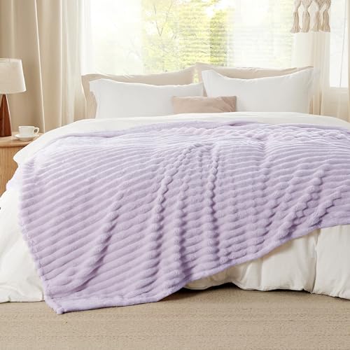 image for Bedsure GentleSoft Lavender Fog California King Size Blanket for Bed -