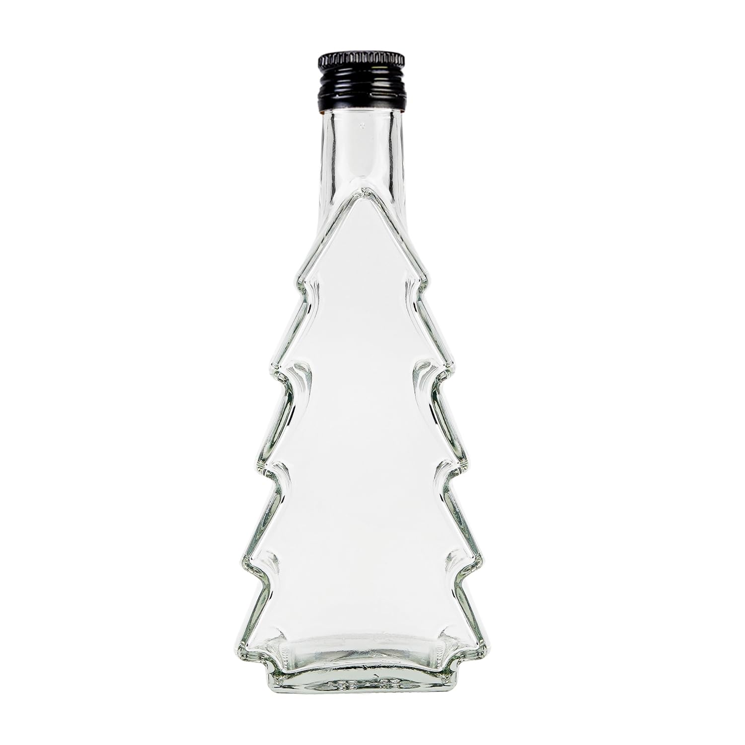 Szklane butelki choinkowe 250 ml – 5 sztuk – puste szklane butelki z korkiem do napełniania likierów, nalewek, syropów lub prezentów (drzewko bożonarodzeniowe 250 ml x 5 sztuk)