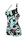 ebuddy Elegant Inspired Boy Leg One Piece Ruched Monokinis Swimsuit,Feather Print-2XL