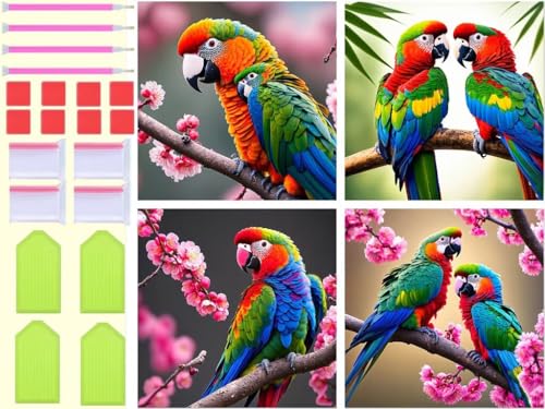 Kit complet de broderie diamant oiseau 4 pack 30x30 cm T-1169