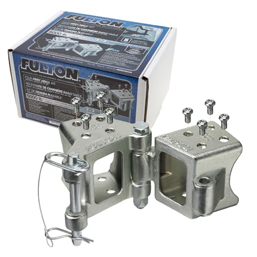 Fulton HDPB330101 Fold-Away Hinge Kit, Bolt On, 5,000 lbs. Capacity, 3 Inch x 3 Inch, Silver,...
